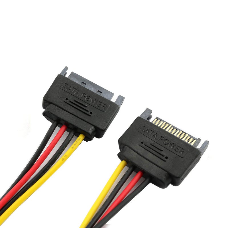 RLECS 2pcs SATA Male to IDE Molex 4Pin Female HDD Extension Power Adapter Cable 15 Pin 20cm for Serial ATA Hard Drives and CD ROM Drives - Image 3